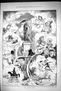 Original Old Antique Print 1883 Notes The Month Beaconsfield Hamlet Theatre