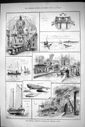 Old 1883 Fisheries Exhibition Canadian American Courts Fish Beaver Po Victorian