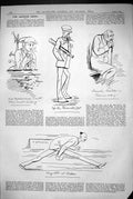 Antique Old Print 1883 Captious Critic Theatre Smith Long Odds Skittles Sport