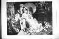 Original Old Antique Print 1883 Sunshine Ladies Parasol Garden Scene Victorian