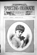 Original Old Antique Print 1883 Portrait Miss Fannu Brough Beautiful Woman 19th