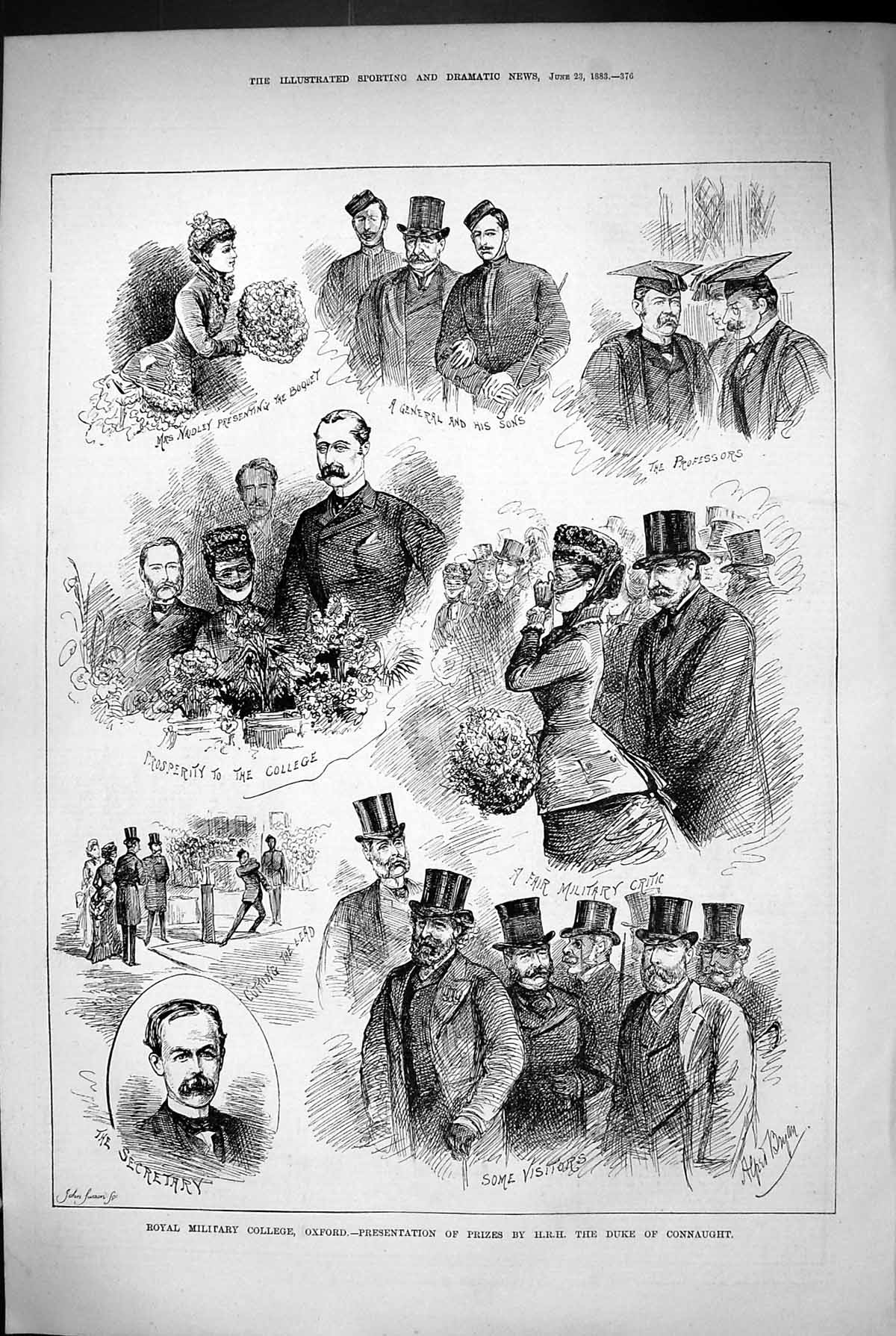 Old 1883 Royal Military College Oxford Prizes Duke Connaught Maidley Victorian