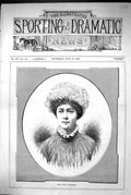 Original Old Antique Print 1883 Portrait Miss Maud Cathcart Beautiful Woman