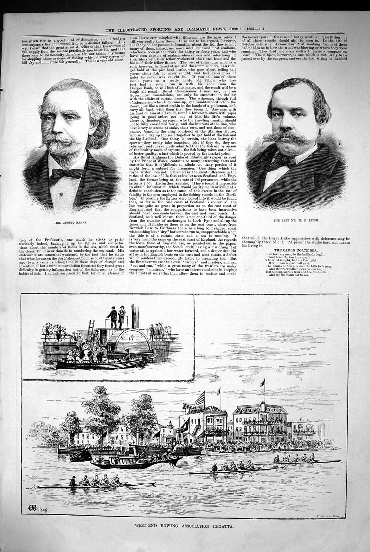 Old 1883 Portrait August Manns Leigh West-End Rowing Association Rega Victorian