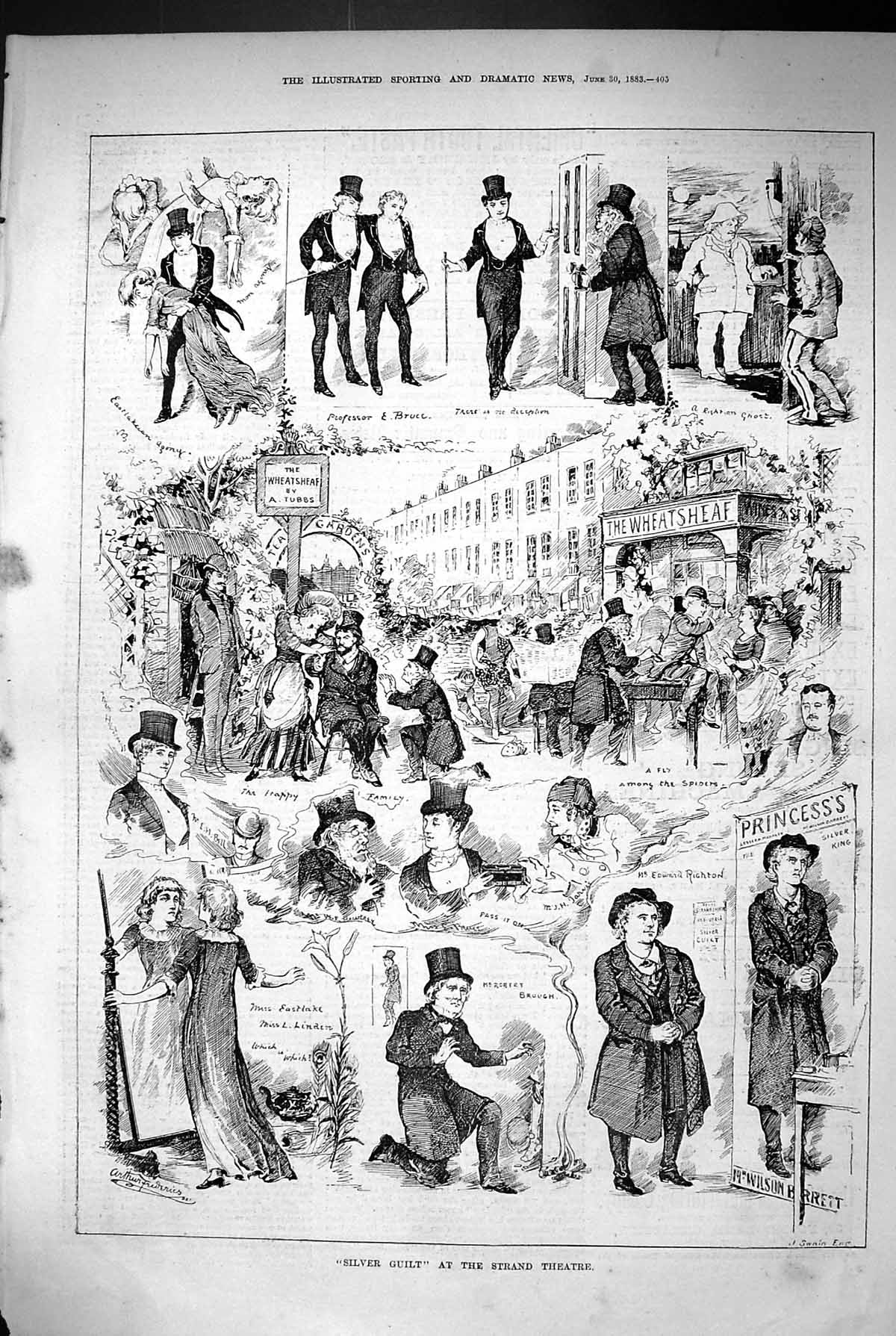 Old 1883 Scene Silver Guilt Strand Theatre Professor Bruce Righton Br Victorian