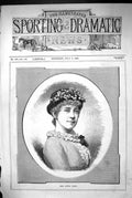 Original Old Antique Print 1883 Portrait Miss Lottie Venne Beautiful Woman 19th