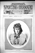 Original Old Antique Print 1883 Portrait Miss Ellen Terry Beautiful Woman 19th