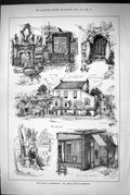 Original Old Antique Print 1883 Grange Hammersmith Mr Henry Irving Residence