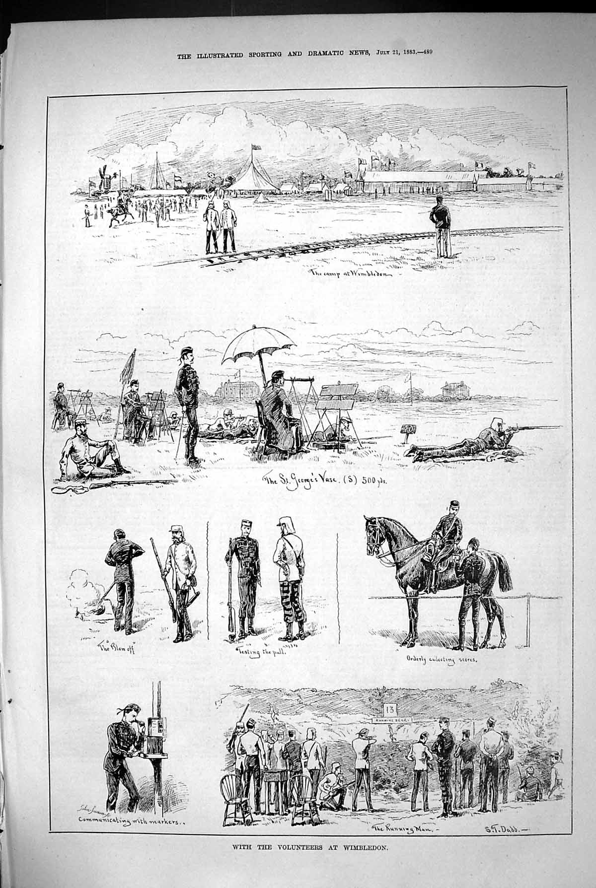 Old Print 1883 Siers Volunteers Wimbledon Rifle Shooting St. George'S Va 19th