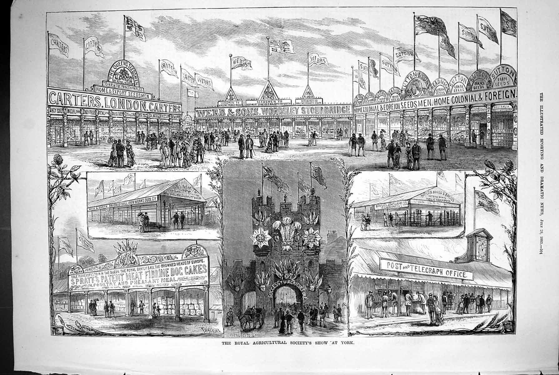 Old 1883 Royal Agricultural Society Show York Post Telegraph Office L Victorian