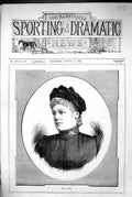 Original Old Antique Print 1883 Portrait Miss Payne Beautiful Woman Victorian