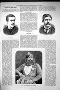 Antique Print 1883 Portrait Alexander Ivo Bligh Portrait Maharajah Jodpore 19th