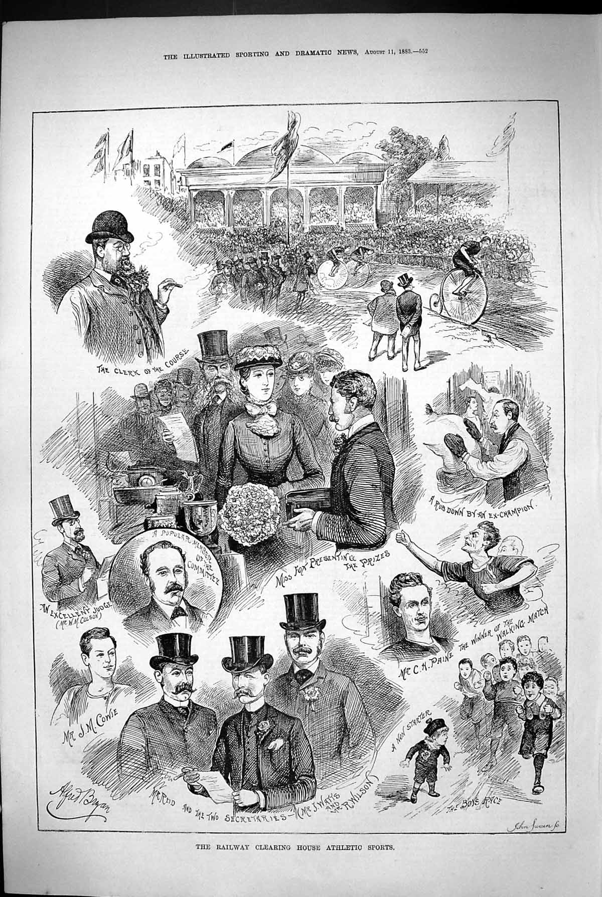 Old 1883 Railway Clearing House Athletic Sport Reid Cowie Paine Watts Victorian