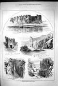 Old 1883 Holiday Resorts South Wales Carew Castle Manorbeer Gowan'S C Victorian