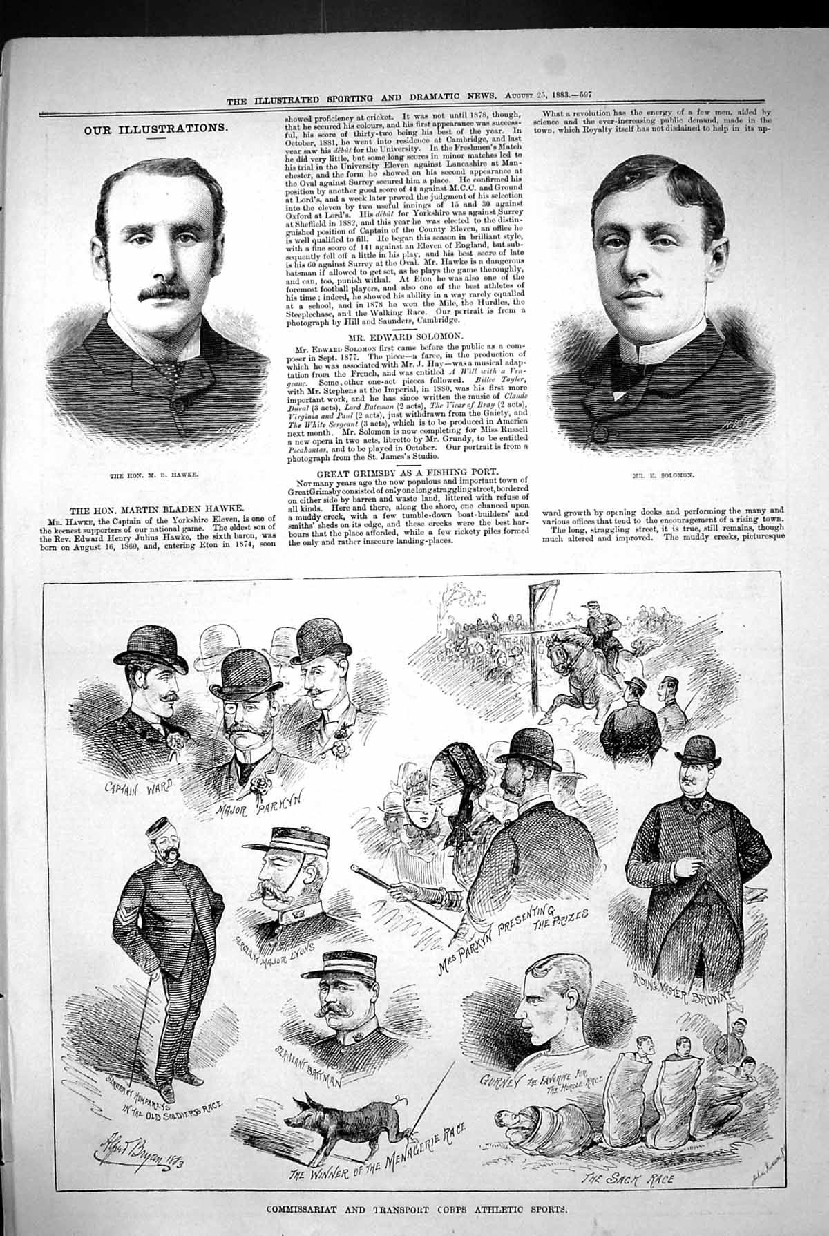 Old 1883 Hawke Solomon Commissariat Corps Athletic Sports Humphreys W Victorian
