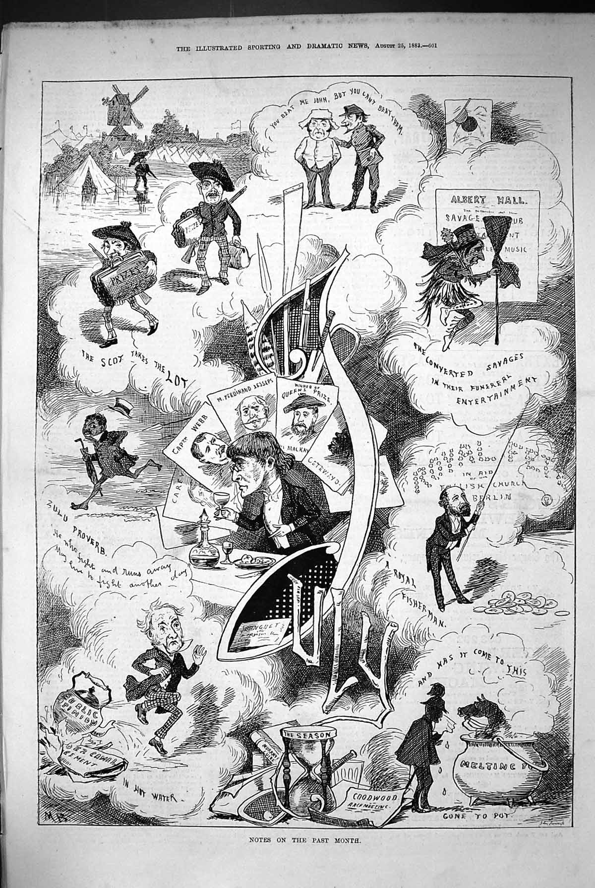 Old 1883 Captain Webb Ferdinand Jeseps Royal Fisherman Melting Pot No Victorian