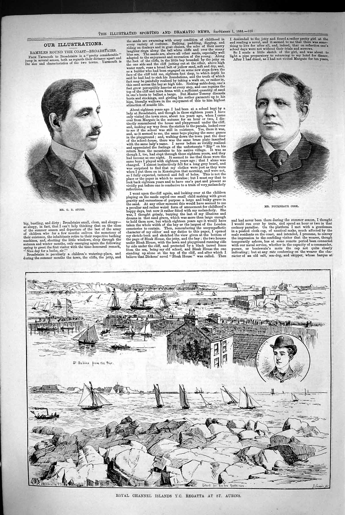 Old 1883 Portrait Studd Fourneaux Cook Royal Channel Islands Regatta Victorian