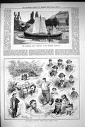 Old 1883 Norwegian Boat Neptune Railway Servants Orphan Fund Athletic Victorian