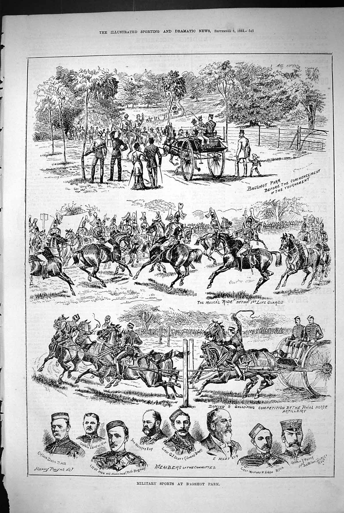 Old 1883 Military Sports Bagshot Park Waterer Stevens Lloyd Life Guar Victorian