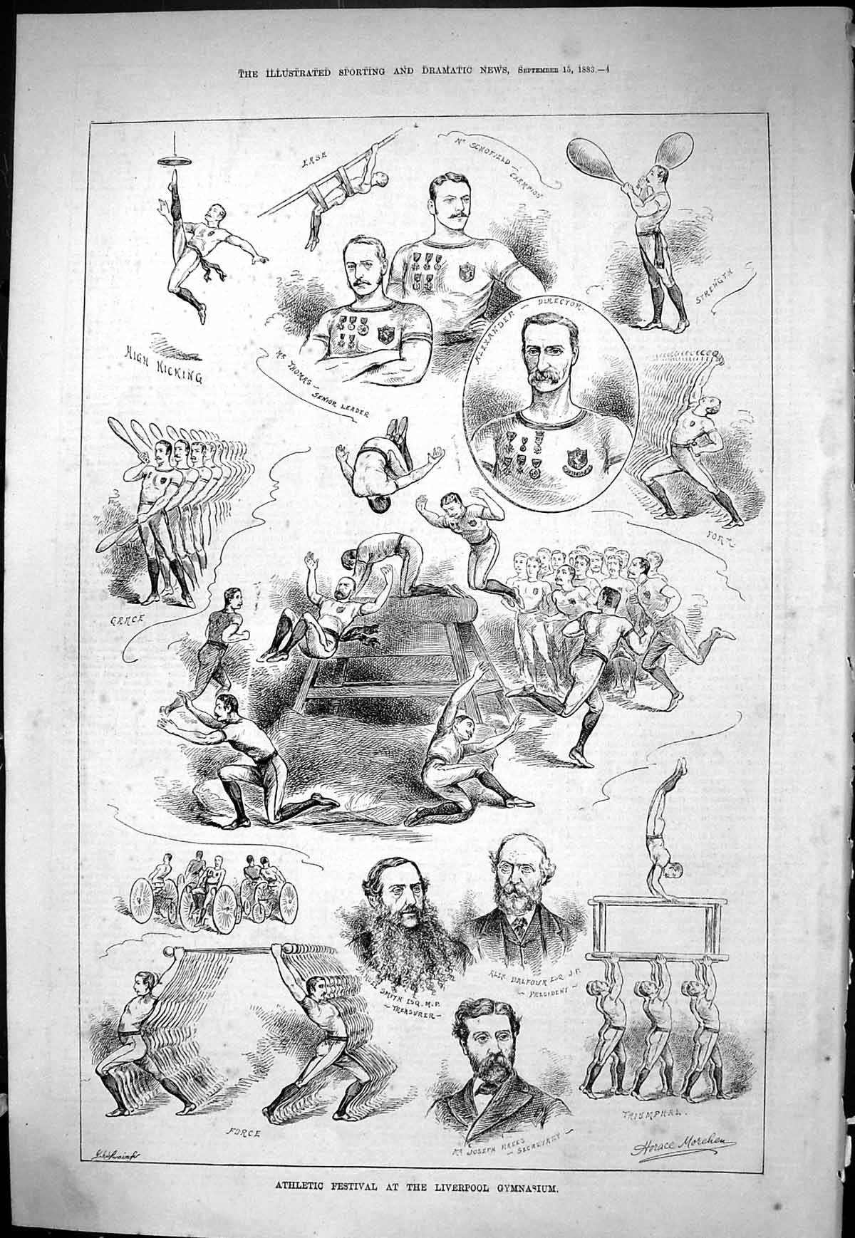 Old 1883 Athletics Liverpool Gymnasium Balfour Smith Thomas Schofield Victorian