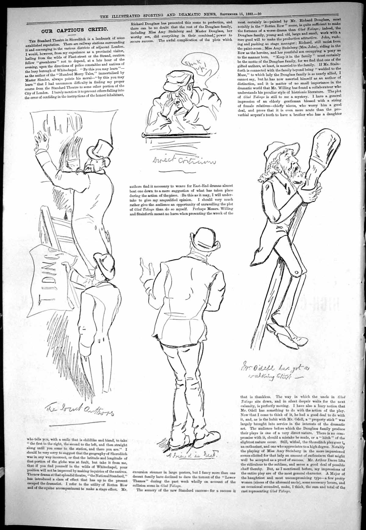 Old Sporting Dramatic News 1883 Captious Critic Theatre Doncaster Cup Victorian