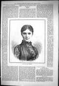 Old Print Sporting Dramatic News 1883 Portrait Miss Ellen Orridge Artist 19th