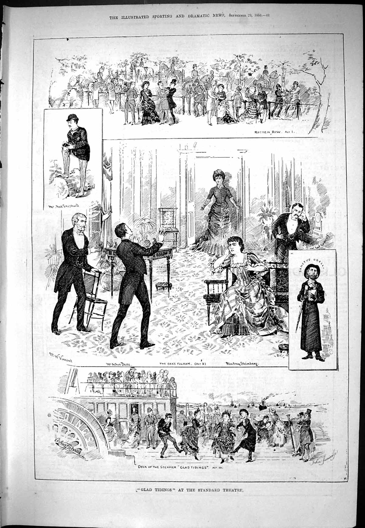 Old Sporting Dramatic News 1883 Glad Tidings Standard Theatre Steinbe Victorian