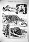 Old Creux Harbour Sark Coupee Plemont Caves Mount Orgeuil 1883 Channe Victorian