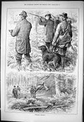 Old Sporting Dramatic News 1883 Pheasant Shooting Birds Hunting Sport Victorian