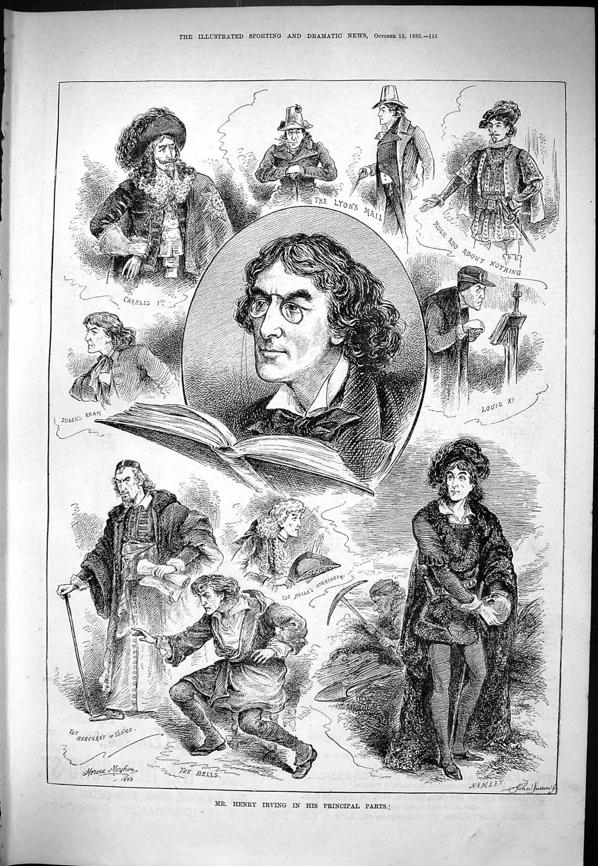 Old Sporting Dramatic News 1883 Henry Irving Merchant Venice Theatre Victorian