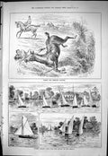 Old Sporting Dramatic News 1883 Thames Sailing Club Sport Horse Falle Victorian