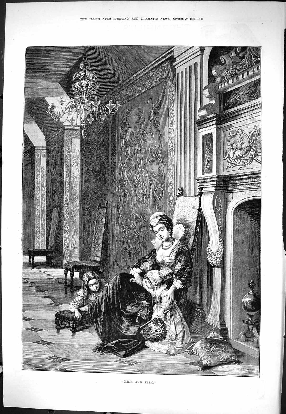 Old Sporting Dramatic News 1883 Hide And Seek Mother Children Fine Ar Victorian