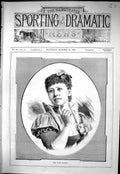 Antique Old Print Sporting Dramatic News 1883 Portrait Miss Kate Munroe Lady
