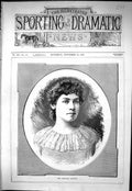Old Print Sporting Dramatic News 1883 Portrait Miss Eleanor Calhoun Lady 19th