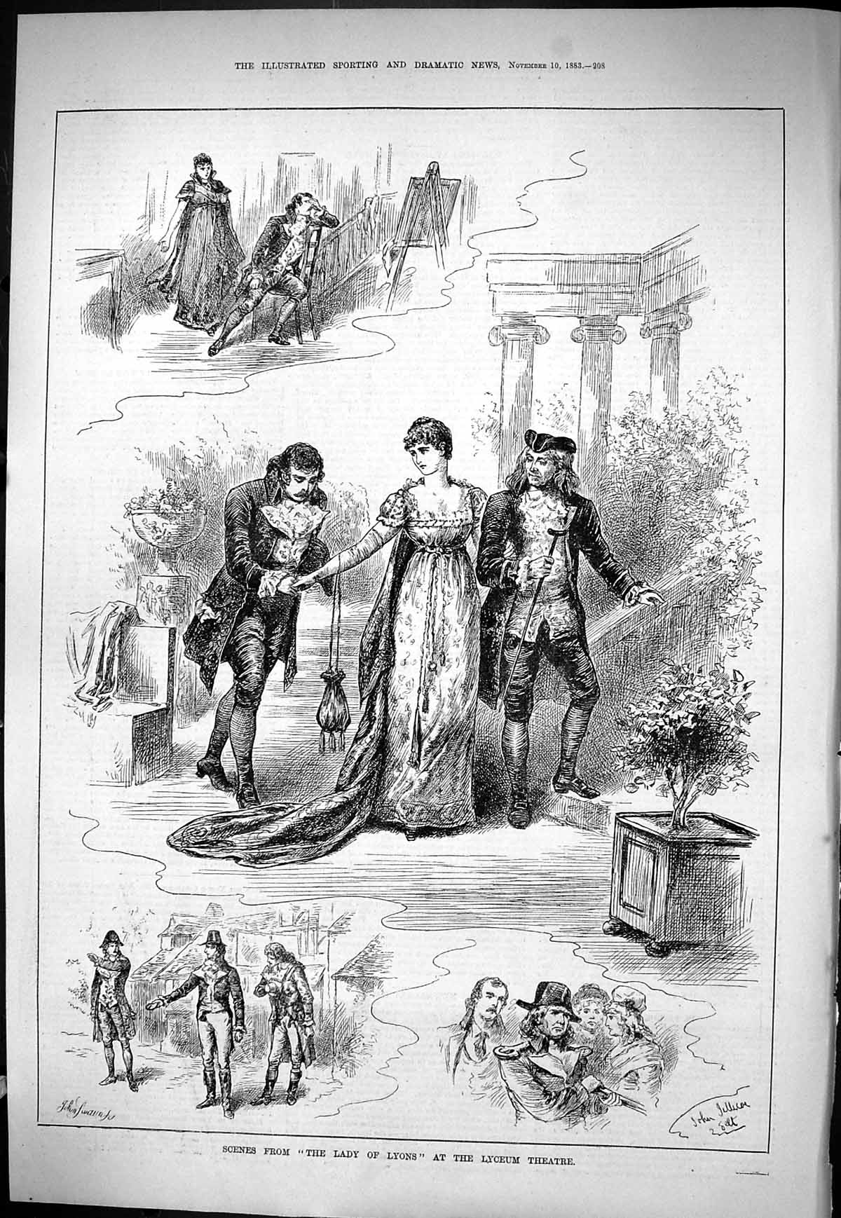 Old Sporting Dramatic News 1883 Scene Lady Lyons Lyceum Theatre Actor Victorian