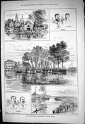 Old 1883 Franco-Belgian Rowing Match Declercq Mathieu Lein Lacroix Fr Victorian