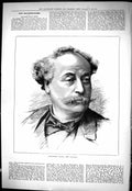 Antique Print Sporting Dramatic News 1883 Portrait Younger Alexandre Dumas 19th