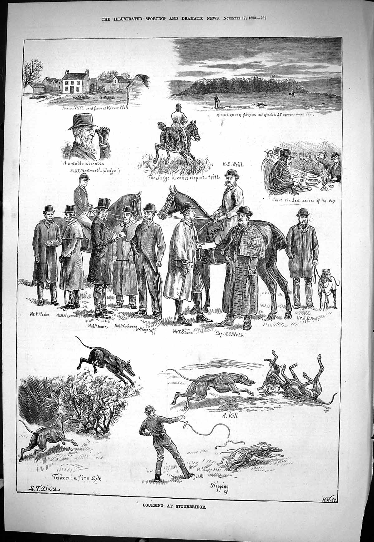 Old Emery Bachs Wagstaff Webb Dyas Stone Cochrane 1883 Hare Coursing Victorian