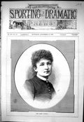Antique Print Sporting Dramatic News 1883 Portrait Miss Isabel Bateman Lady