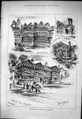 Antique Print Moreton Hall Roadside Inn Boars Head Mytton 1883 Lancashire C