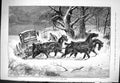 Old Sporting Dramatic News 1883 Horses Struggling Snow Drift Coach Fi Victorian