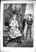 Old Sporting Dramatic News 1883 Waiting To Be Asked Little Boy Girl R Victorian