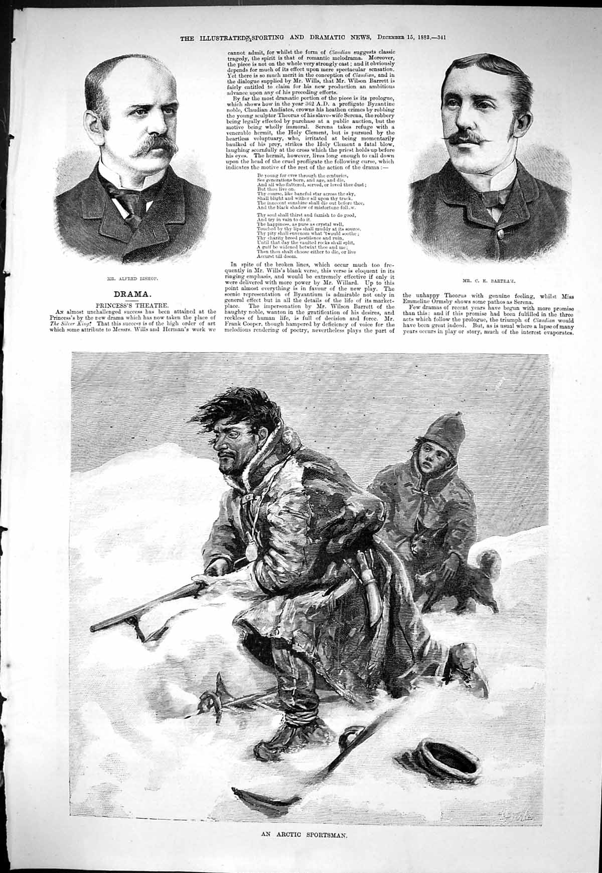 Old Sporting Dramatic News 1883 Alfred Bishop Bartram Arctic Sportsma Victorian