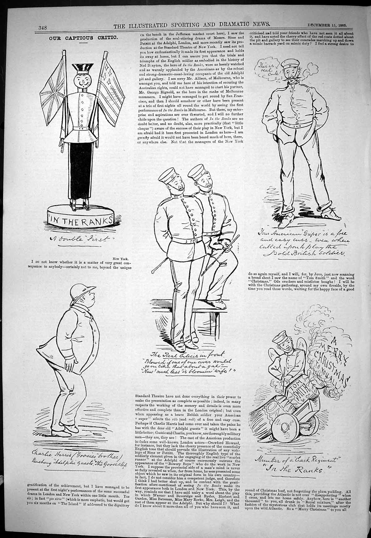 Old Sporting Dramatic News 1883 Captious Critic Charlie Harris Theatr Victorian