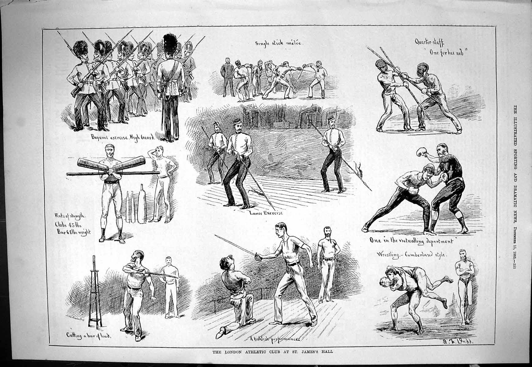 Old Sporting Dramatic News 1883 London Athletic Club St. James Hall S Victorian