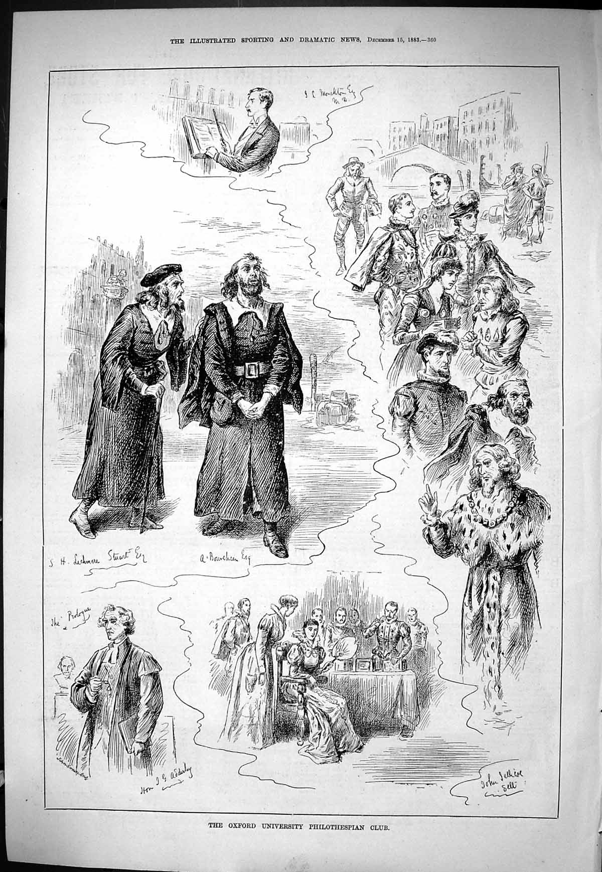 Old Sporting Dramatic News 1883 Oxford University Philothespian Club Victorian