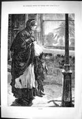 Old Sporting Dramatic News 1883 Fine Art Street Scene Snow Homeless P Victorian