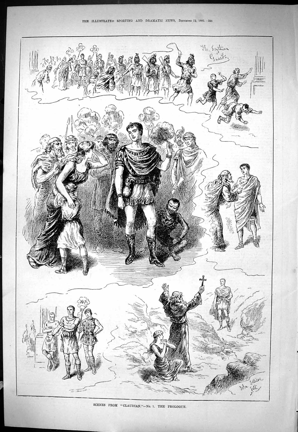 Old Sporting Dramatic News 1883 Scenes Claudian Theatre Prologue Acto Victorian