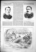 Old Sporting Dramatic News 1893 Alfred Newsome Herbert Waring Hunting Victorian