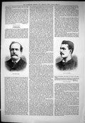 Antique Old Print Sporting Dramatic News 1884 Portrait Mr Harry Payne Bolton
